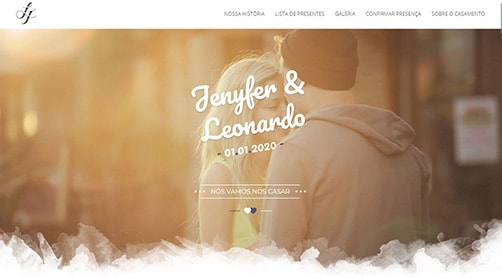 Casamento Leonardo e Jenyfer Versão desktop do site do casamento de Leonardo e Jenyfer